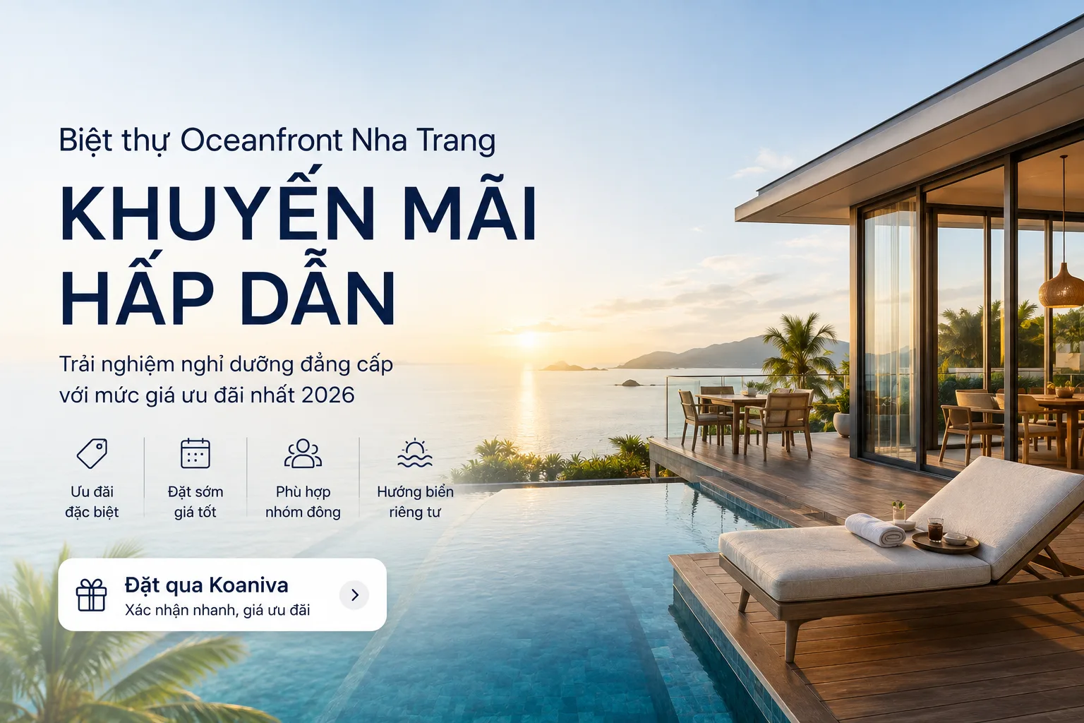 Biệt thự Oceanfront Nha Trang khuyến mãi – Cơ hội tận hưởng kỳ nghỉ sang trọng với chi phí hợp lý