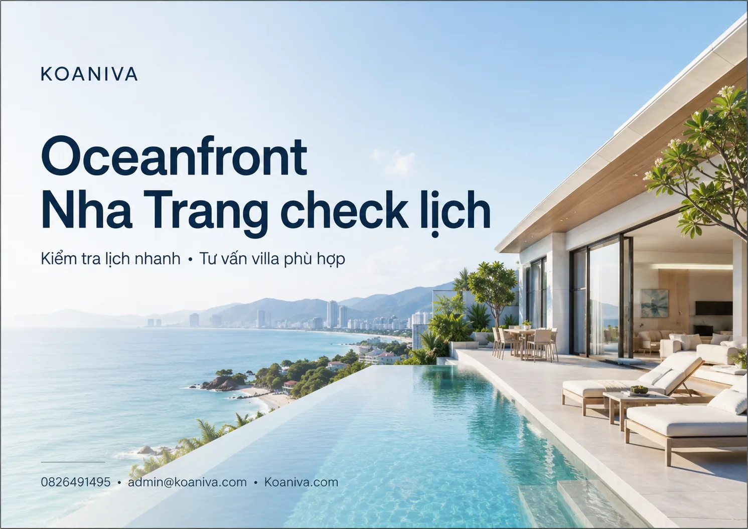 Oceanfront Nha Trang check lịch nhanh, xác nhận villa phù hợp cùng Koaniva