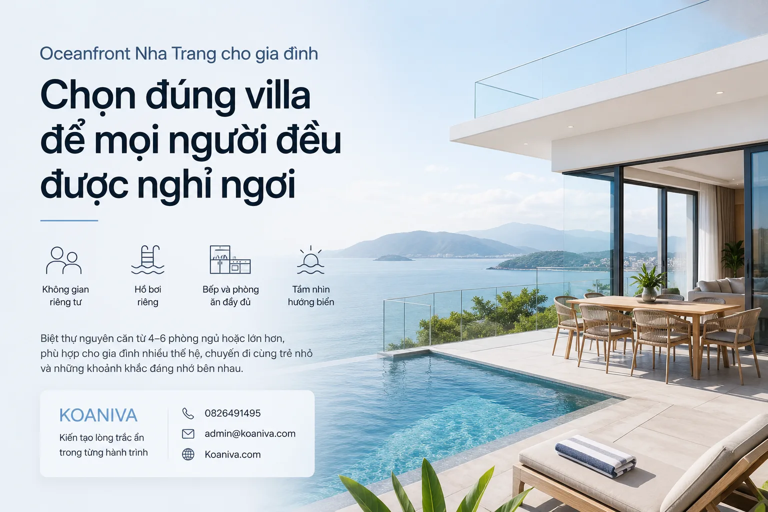 Oceanfront Nha Trang cho gia đình: Chọn đúng villa để mọi người đều được nghỉ ngơi