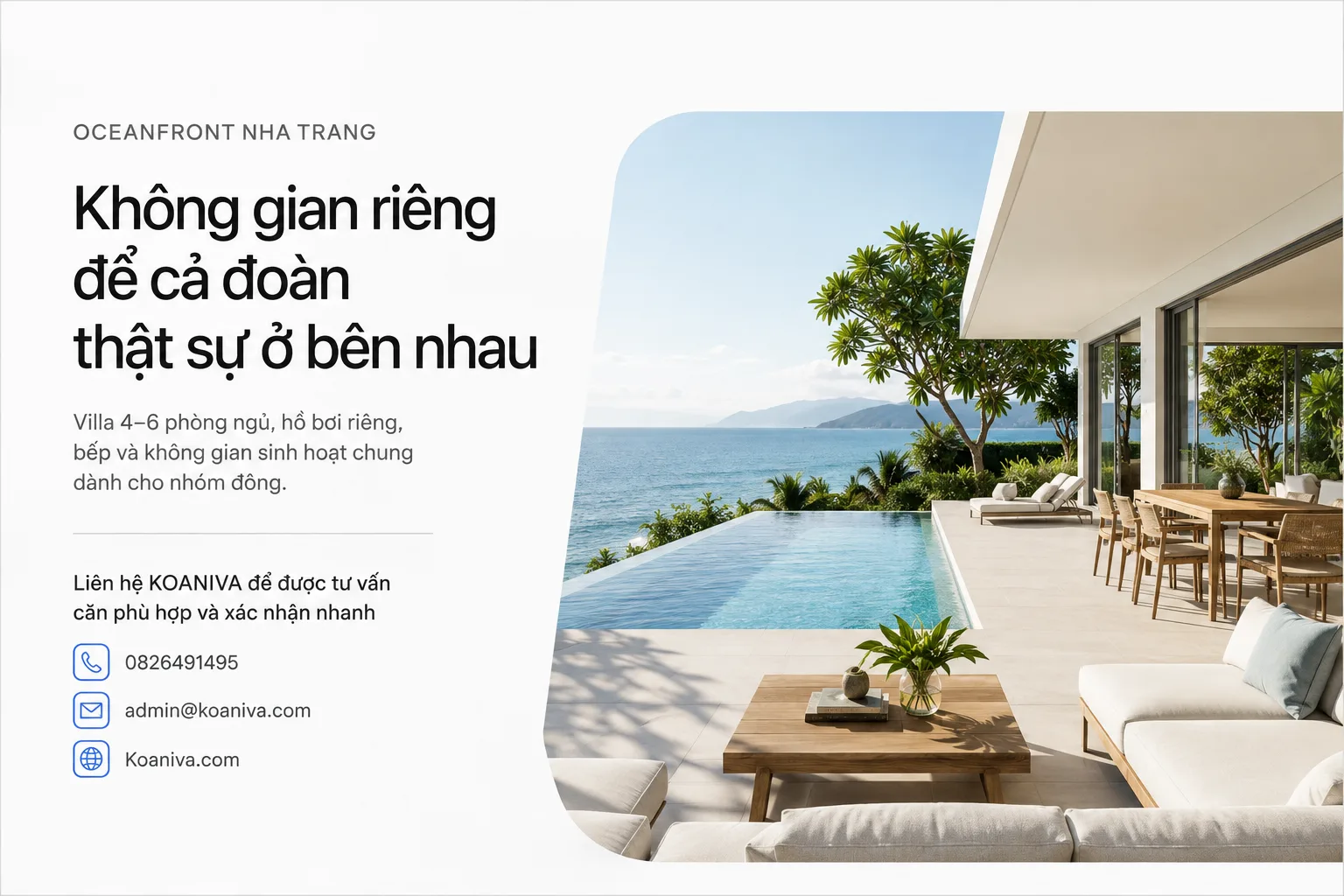 Oceanfront Nha Trang cho nhóm đông: Không gian riêng để cả đoàn thật sự ở bên nhau