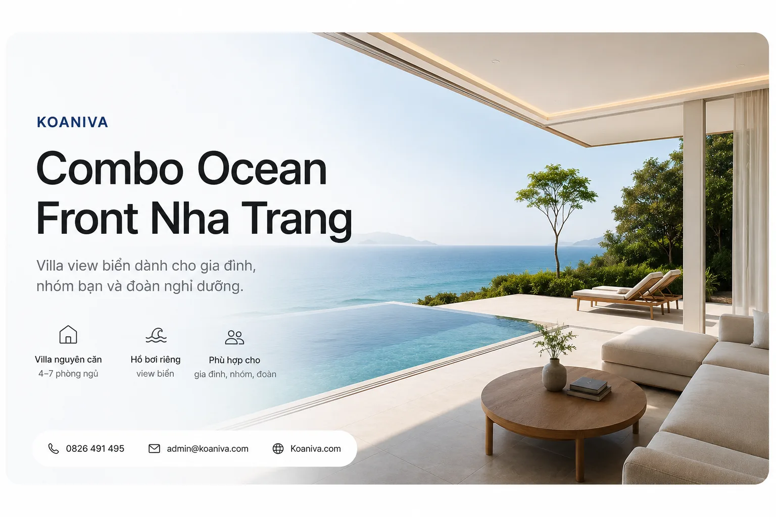 Combo Ocean Front Nha Trang: Kỳ nghỉ riêng tư dành cho gia đình và nhóm bạn