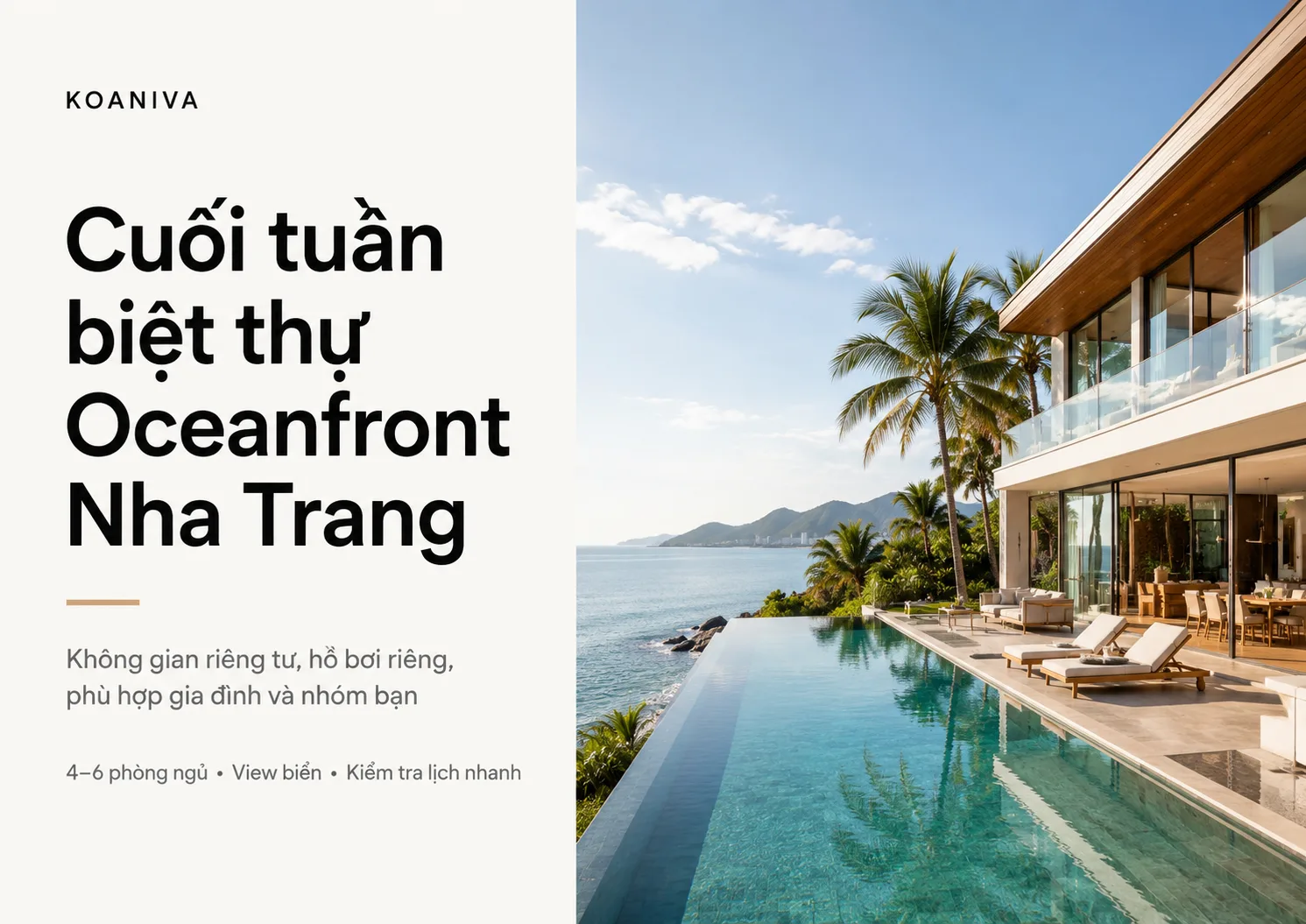 Cuối tuần biệt thự Oceanfront Nha Trang: Kinh nghiệm chọn căn, check lịch và đặt nhanh