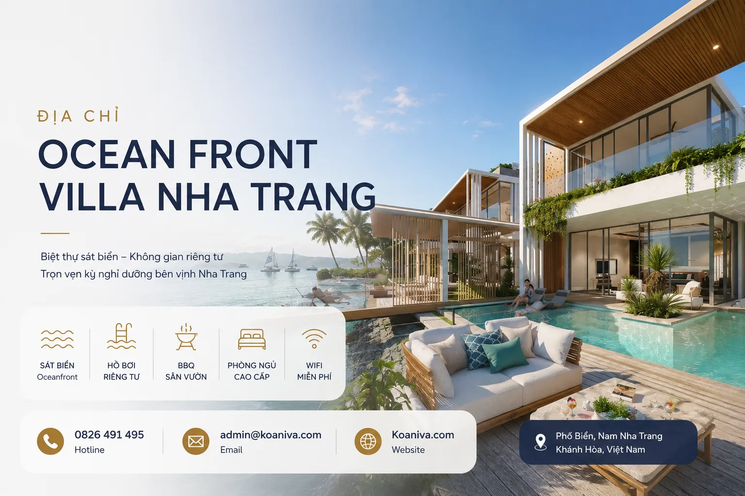 Địa chỉ Ocean Front Villa Nha Trang – Vị trí, đường đi, giá và kinh nghiệm đặt villa