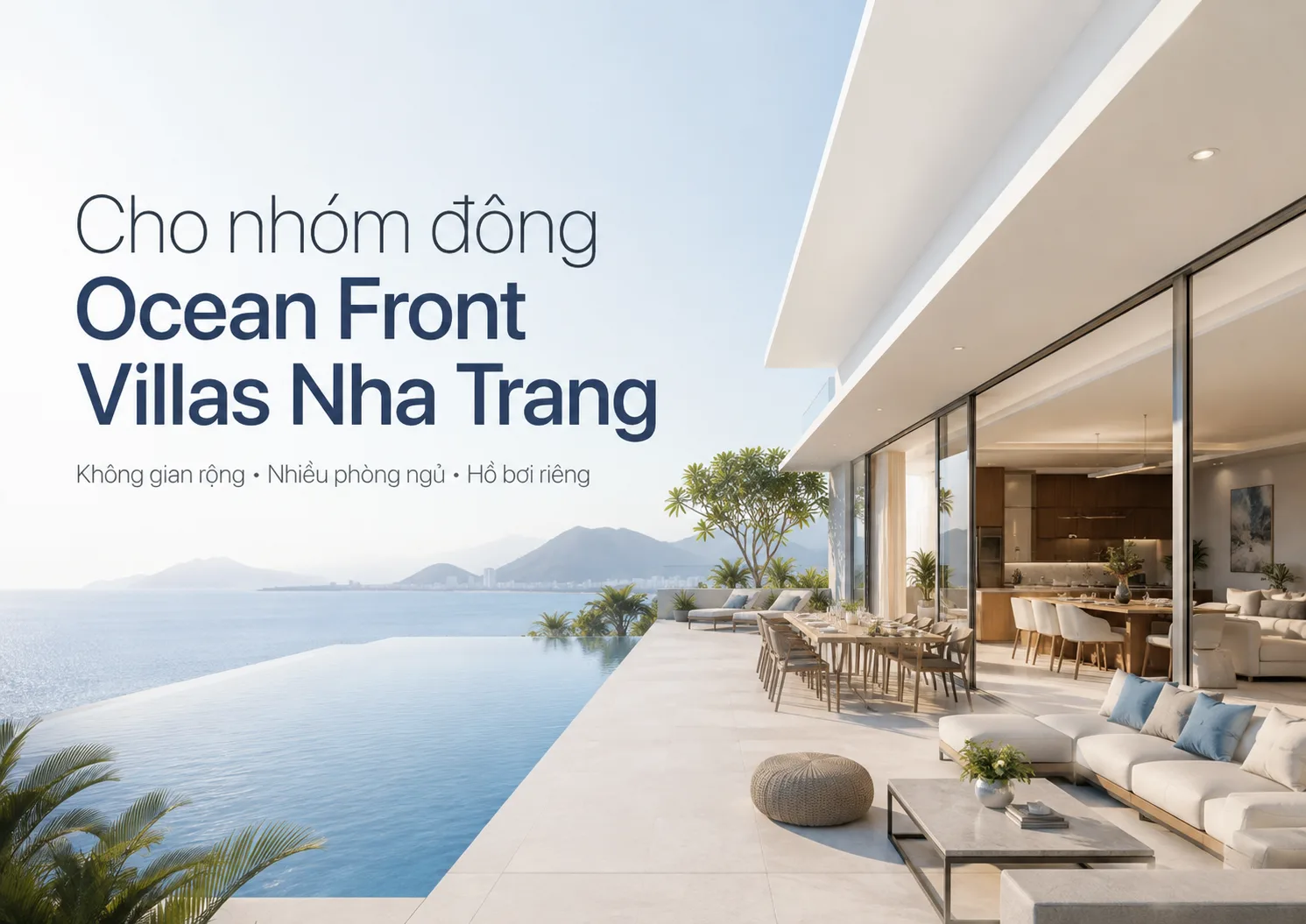 Cho nhóm đông Ocean Front Villas Nha Trang: Cách chọn villa đúng sức chứa