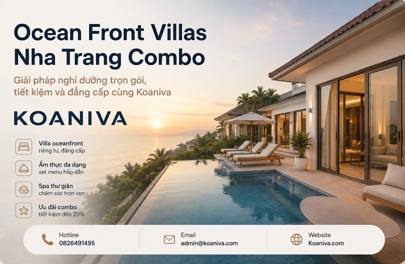 Ocean Front Villas Nha Trang Combo – Giải pháp nghỉ dưỡng trọn gói, tiết kiệm và đẳng cấp cùng Koaniva