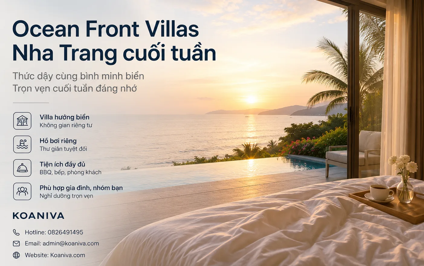 Ocean Front Villas Nha Trang cuối tuần – Kinh nghiệm chọn villa, giá tham khảo và cách đặt nhanh cùng Koaniva