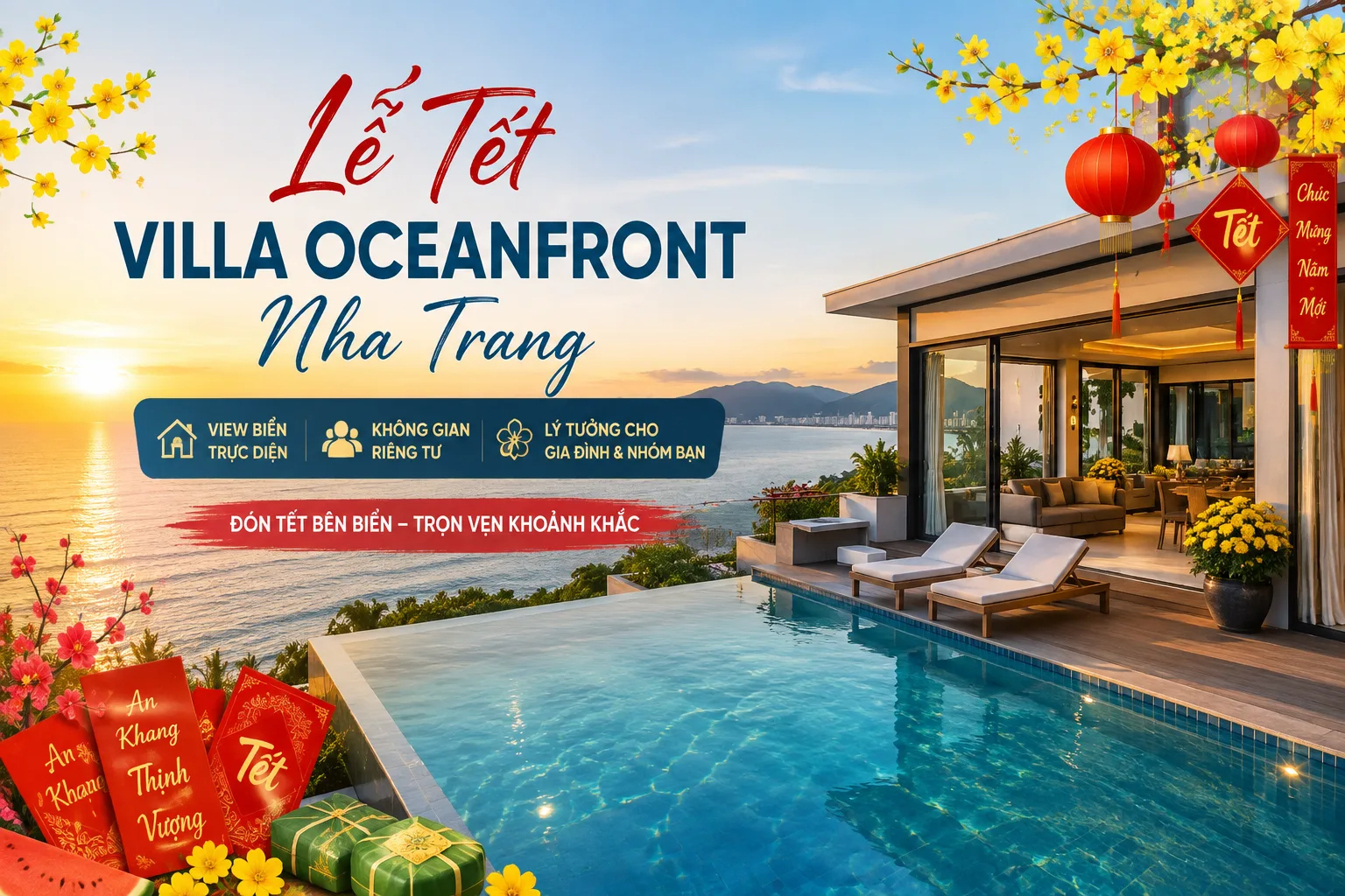 Lễ Tết villa Oceanfront Nha Trang: kinh nghiệm chọn căn, kiểm tra giá và đặt phòng