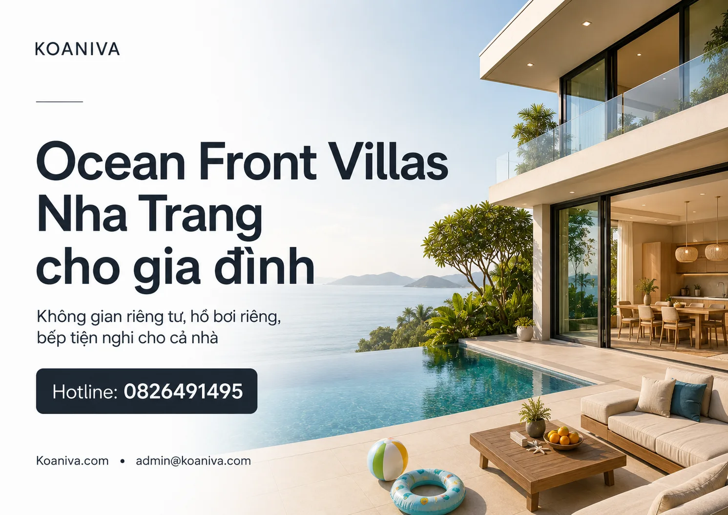 Ocean Front Villas Nha Trang Cho Gia Đình – Đặt Qua Koaniva Xác Nhận Nhanh, Giá Ưu Đãi