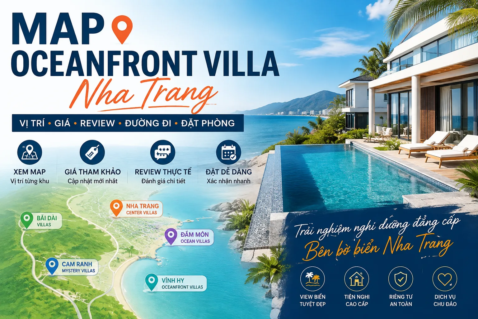 Map Oceanfront villa Nha Trang: vị trí, đường đi, giá và kinh nghiệm đặt căn