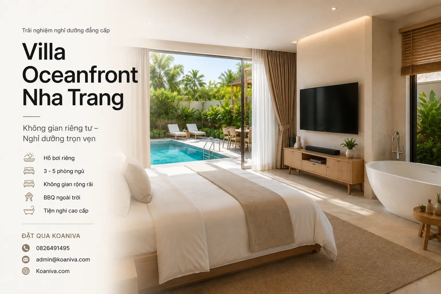 Villa Oceanfront Nha Trang – Không gian nghỉ dưỡng đẳng cấp bên bờ biển cùng Koaniva
