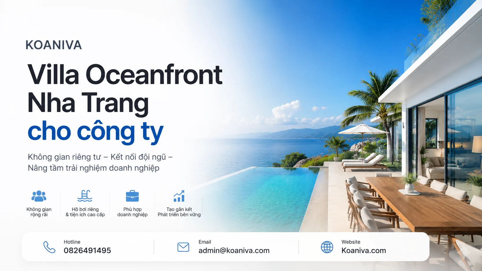 Villa Oceanfront Nha Trang cho công ty: Không gian nghỉ dưỡng riêng tư cho doanh nghiệp