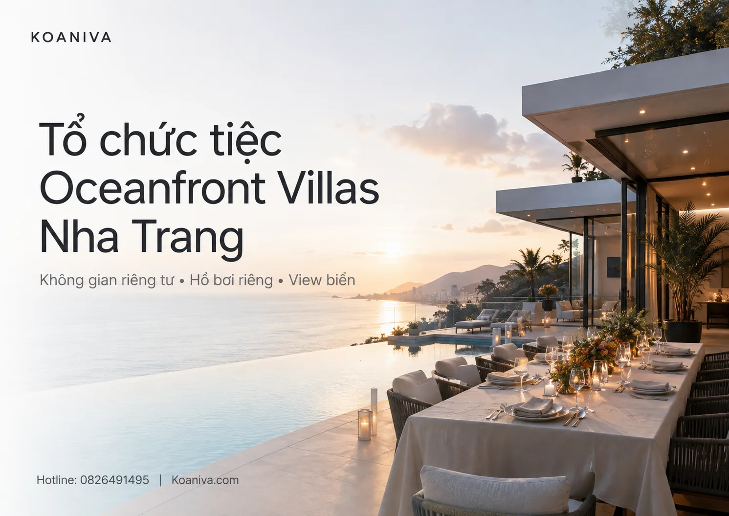 Tổ chức tiệc Oceanfront Villas Nha Trang | Đặt qua Koaniva