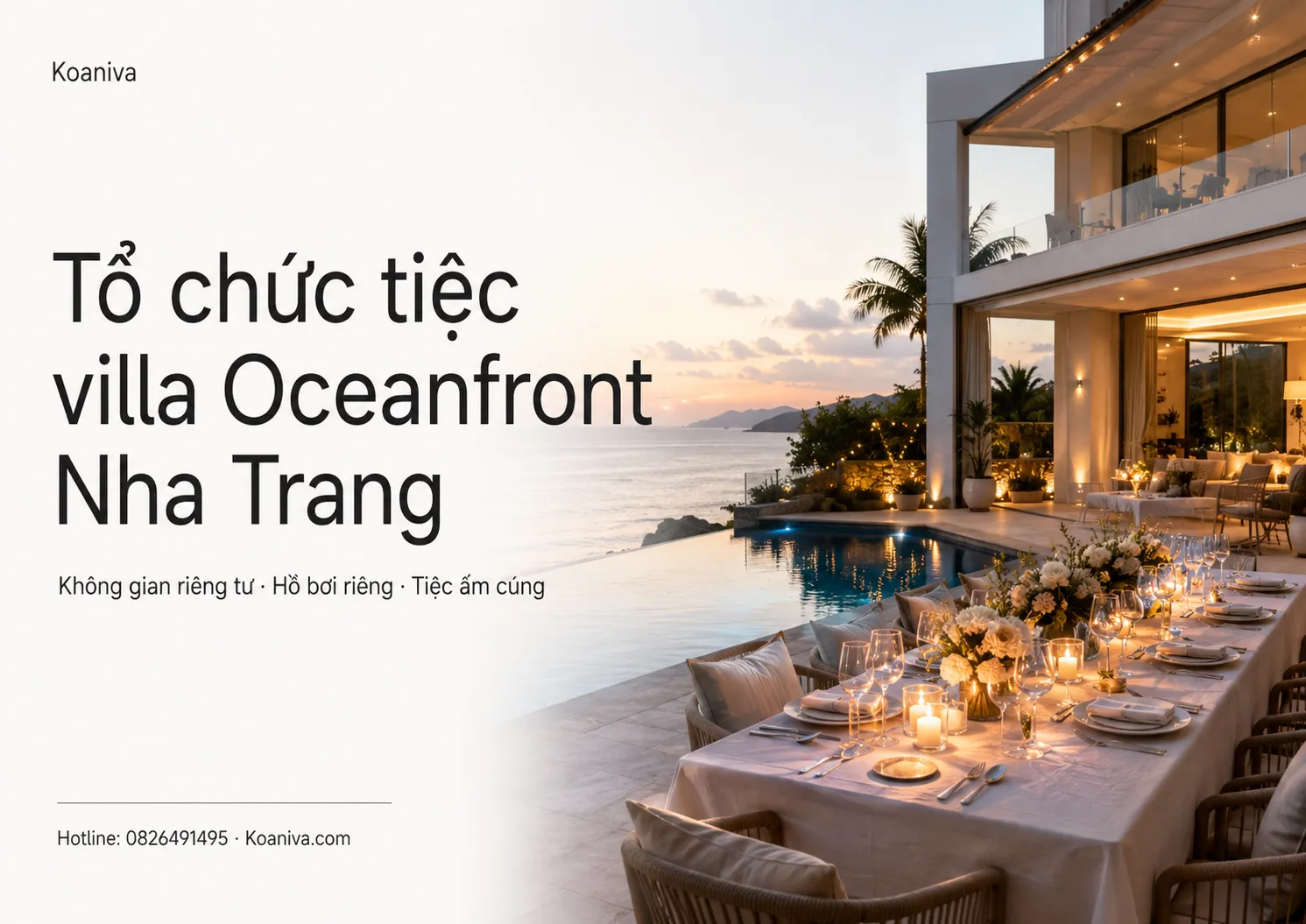 Tổ chức tiệc villa Oceanfront Nha Trang | Koaniva xác nhận nhanh, giá ưu đãi