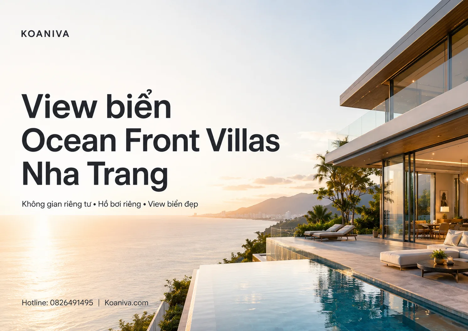 View biển Ocean Front Villas Nha Trang | Đặt qua Koaniva xác nhận nhanh, giá ưu đãi
