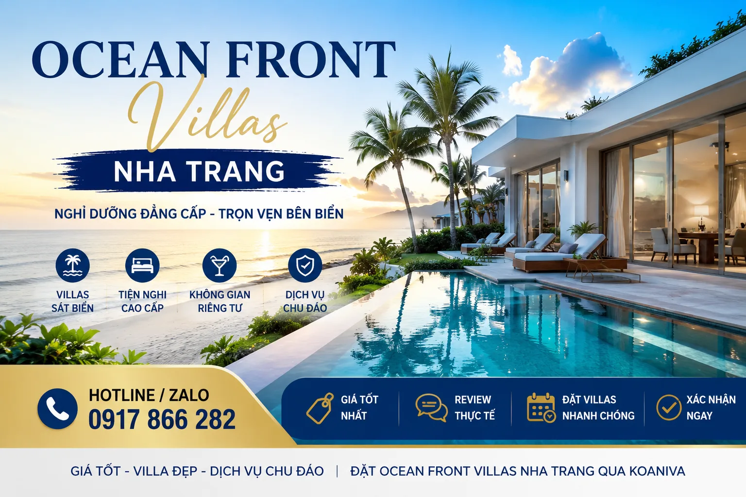Ocean Front Villas Nha Trang số điện thoại: Cách liên hệ, kiểm tra giá và đặt đúng căn