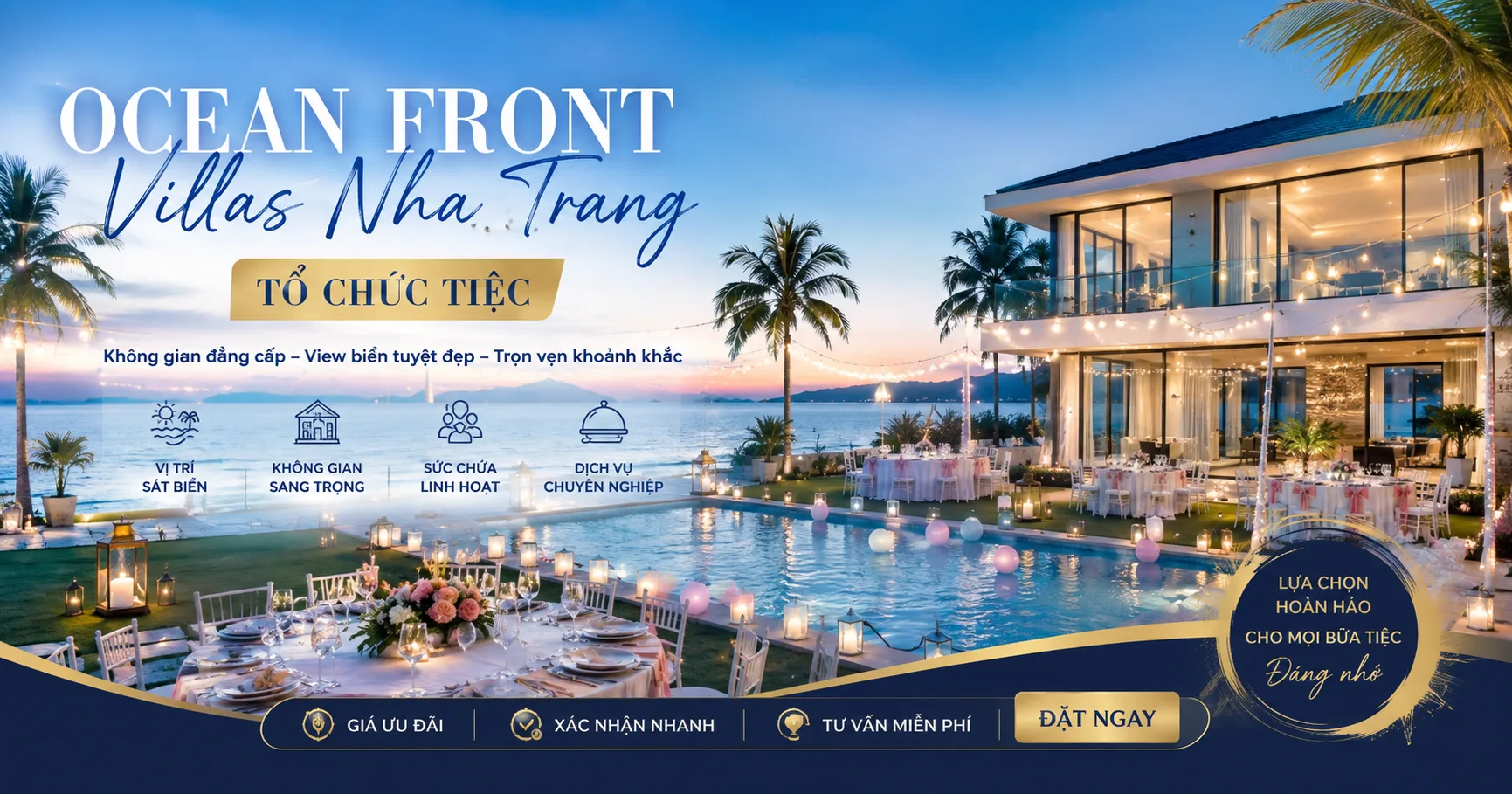 Ocean Front Villas Nha Trang tổ chức tiệc: Giá, review và kinh nghiệm đặt villa