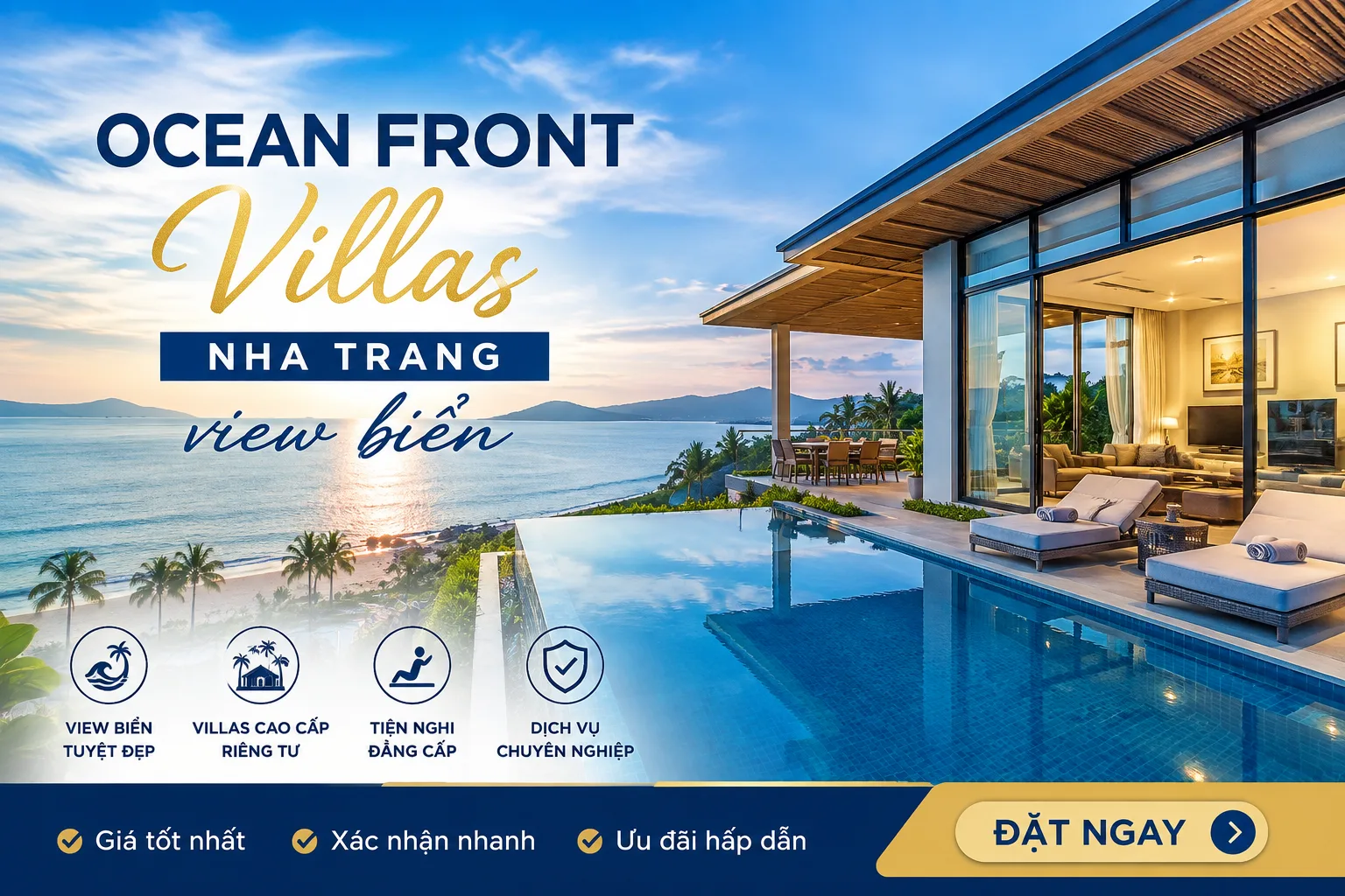 Ocean Front Villas Nha Trang view biển: Giá, review và kinh nghiệm đặt