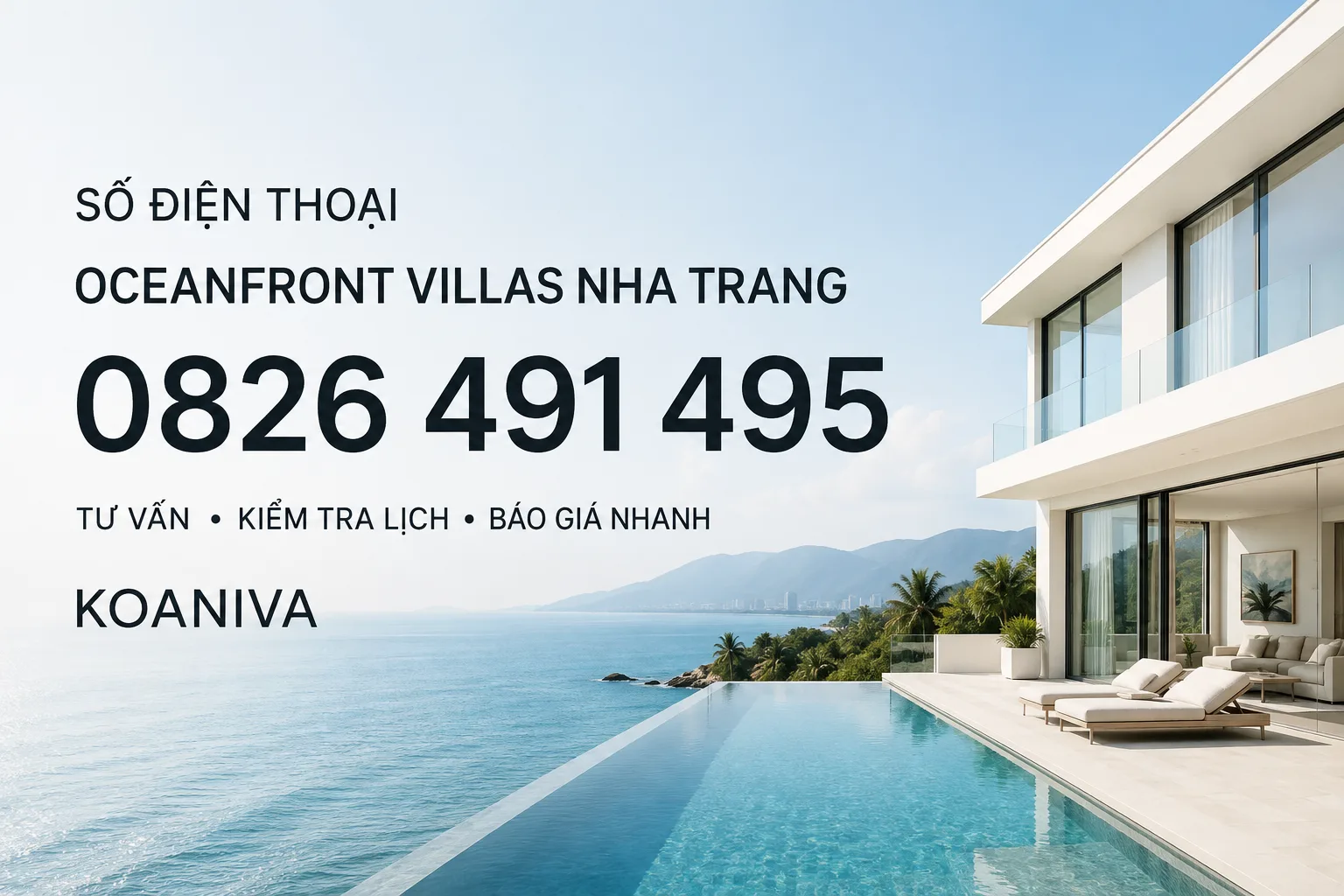 Số điện thoại Oceanfront Villas Nha Trang để kiểm tra lịch và đặt villa