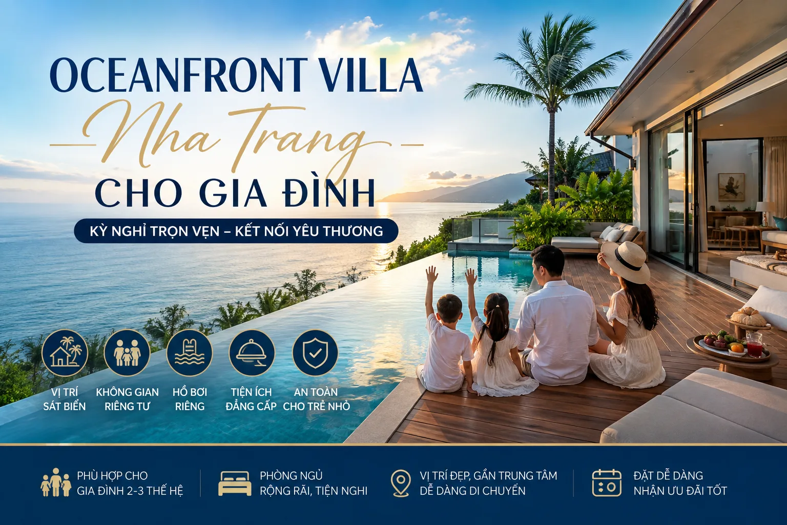 Oceanfront villa Nha Trang cho gia đình: Kinh nghiệm chọn căn phù hợp
