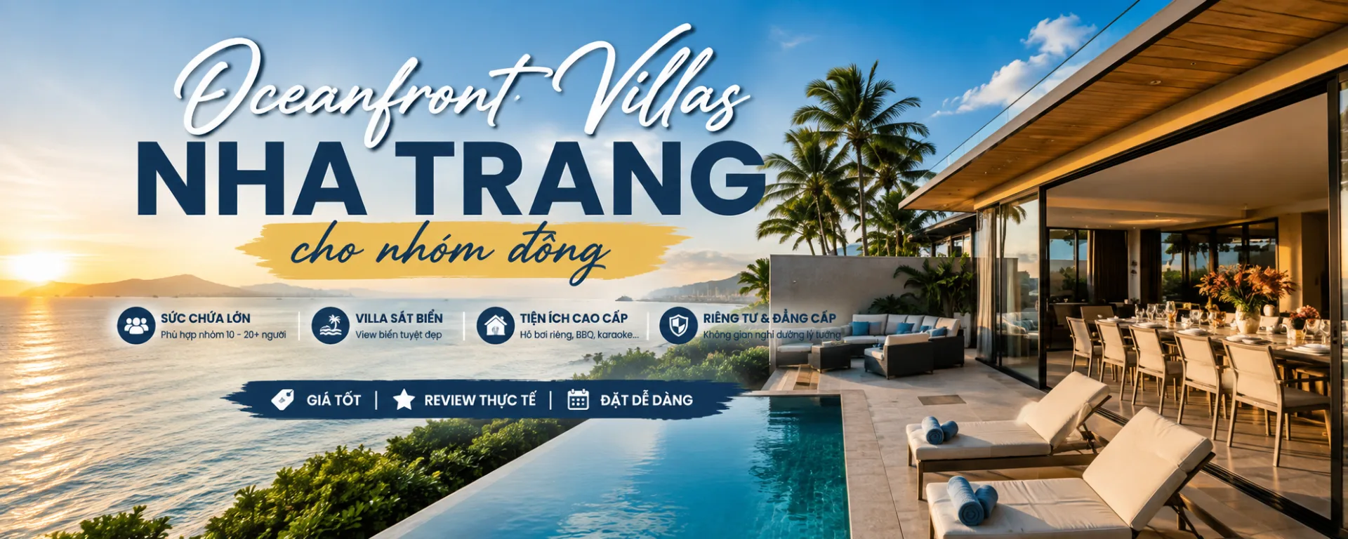Oceanfront Villas Nha Trang cho nhóm đông