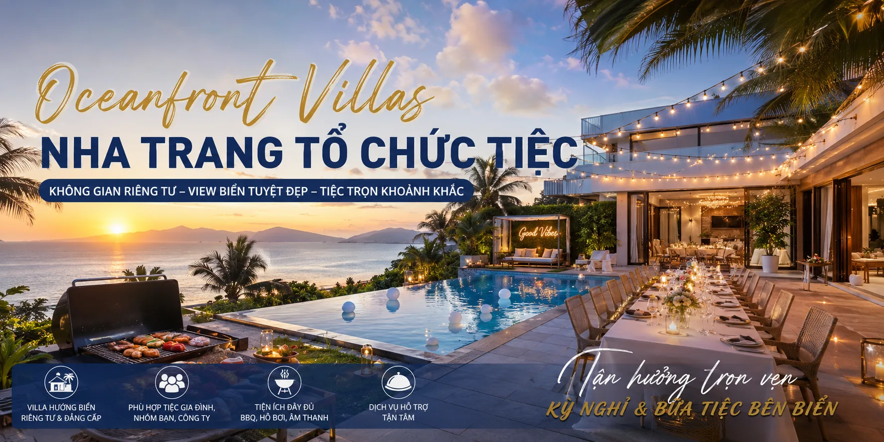 Oceanfront Villas Nha Trang tổ chức tiệc