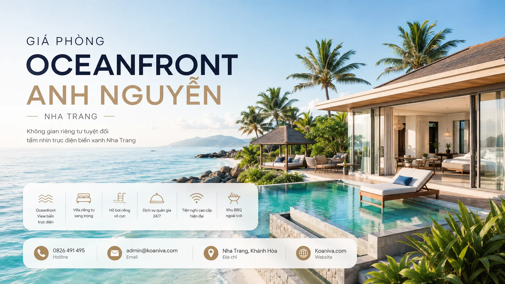 Giá phòng Oceanfront Anh Nguyễn Nha Trang: Kinh nghiệm chọn villa, mức giá và cách đặt phòng