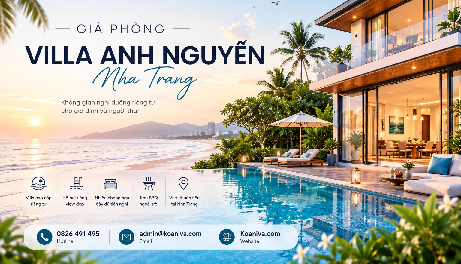Giá phòng Villa Anh Nguyễn Nha Trang: Review không gian, tiện ích và kinh nghiệm đặt villa