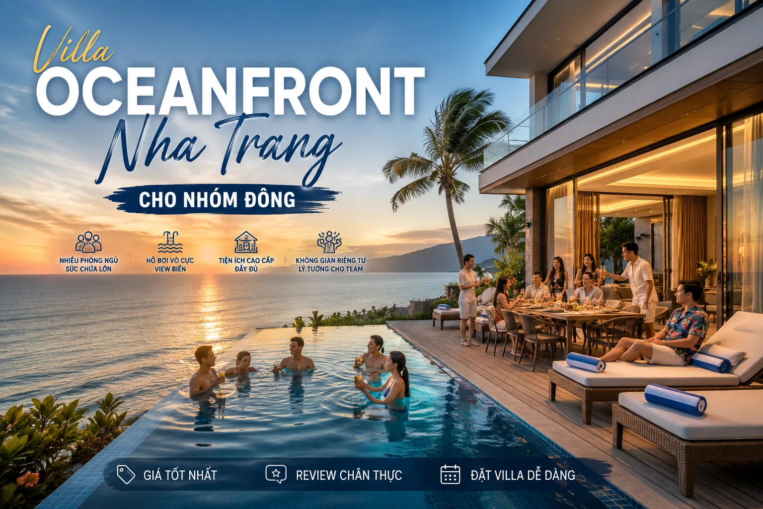 Villa Oceanfront Nha Trang cho nhóm đông: cách chọn căn phù hợp, giá và kinh nghiệm đặt
