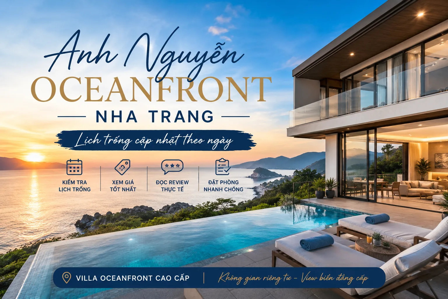Anh Nguyễn Oceanfront Nha Trang lịch trống: Cách kiểm tra villa còn phòng và đặt đúng căn