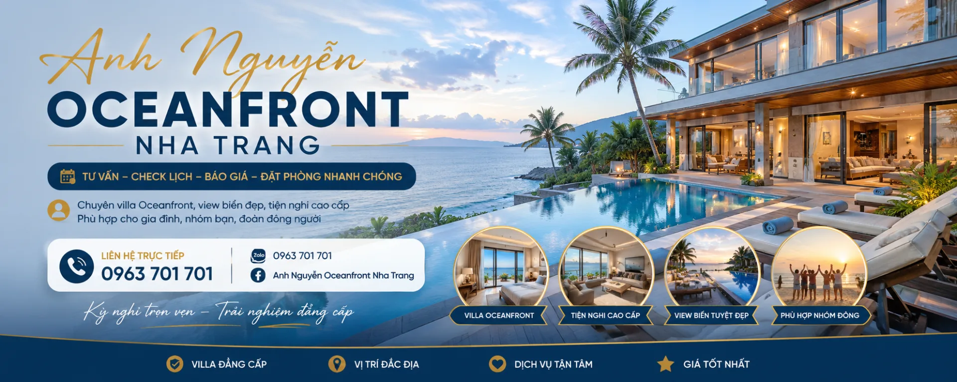 Anh Nguyễn Oceanfront Nha Trang liên hệ: Cách hỏi giá, lịch trống và đặt villa