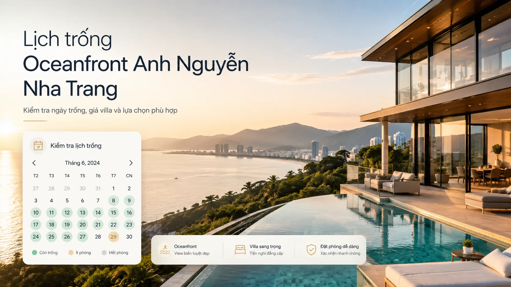 Lịch trống Oceanfront Anh Nguyễn Nha Trang