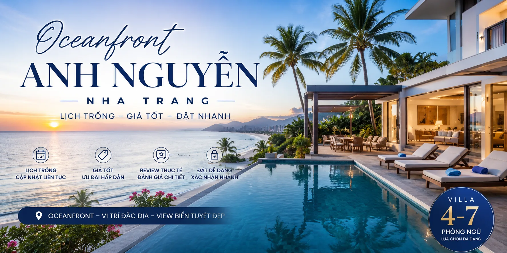 Oceanfront Anh Nguyễn Nha Trang lịch trống: Cách kiểm tra căn, giá và đặt đúng villa