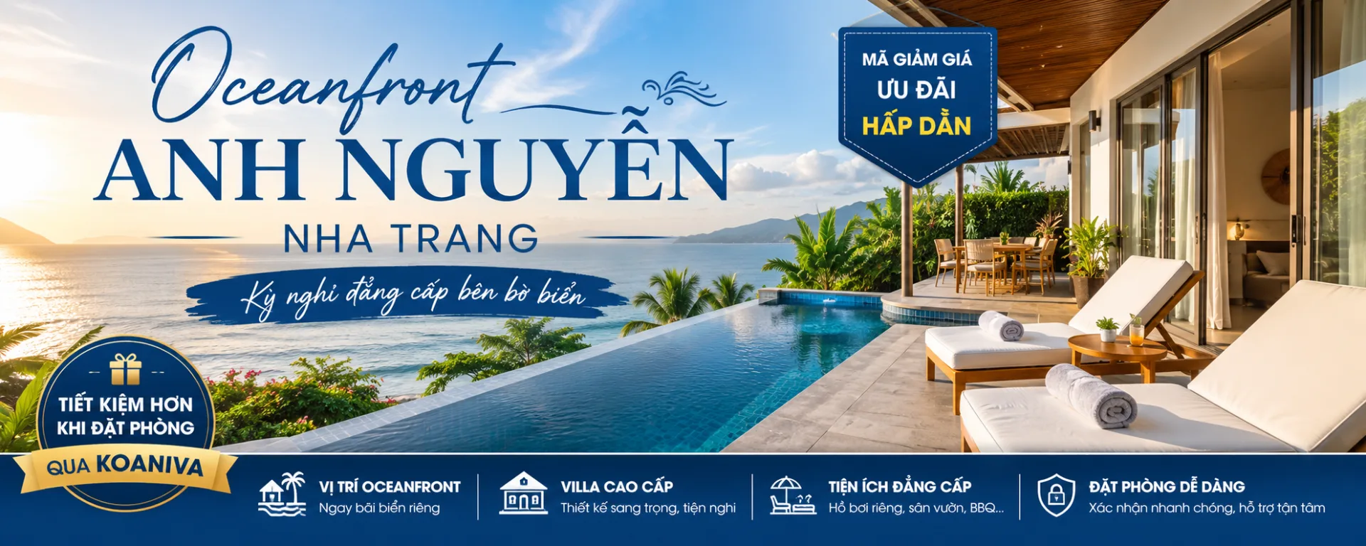 Oceanfront Anh Nguyễn Nha Trang mã giảm giá: cách kiểm tra ưu đãi và đặt villa phù hợp