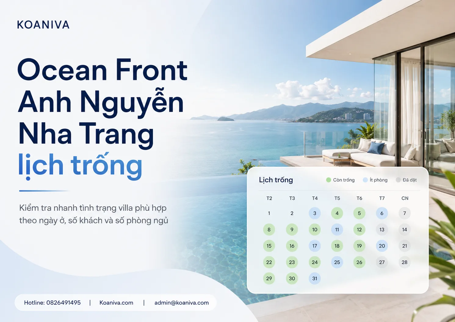  Ocean Front Anh Nguyễn Nha Trang lịch trống mới nhất | Kiểm tra nhanh qua Koaniva