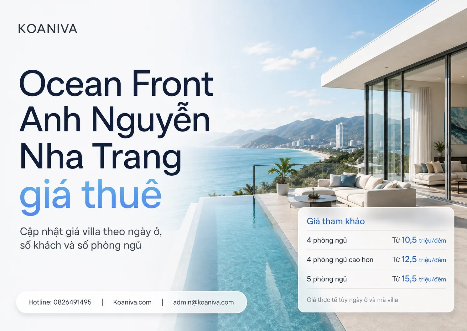 Ocean Front Anh Nguyễn Nha Trang giá thuê 2026 | Bảng giá mới