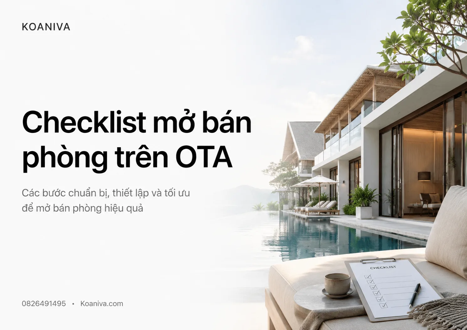 Checklist mở bán phòng trên OTA từ A–Z cho khách sạn, resort & villa | Koaniva