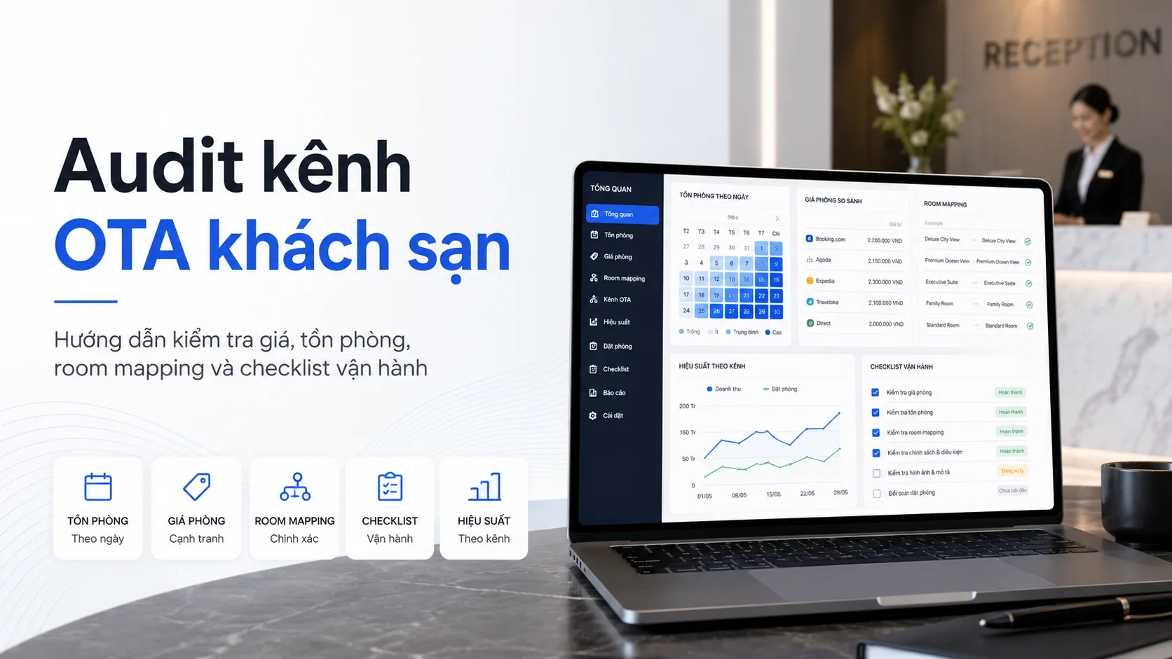 Audit kênh OTA khách sạn: hướng dẫn kiểm tra toàn diện từ giá, phòng đến vận hành