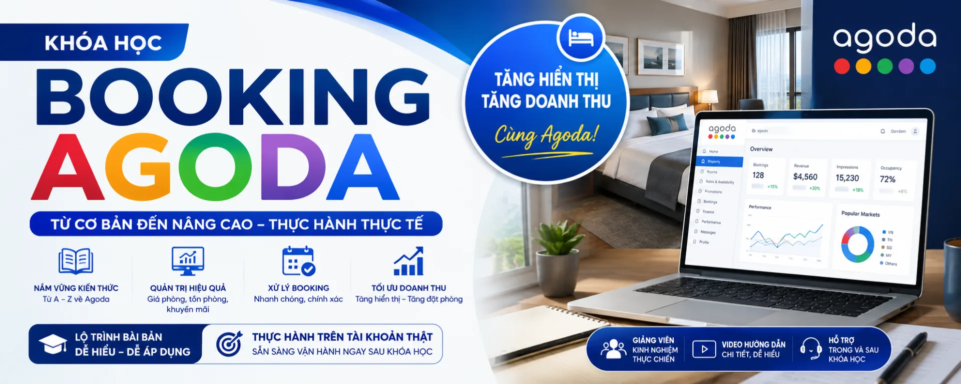Khóa học Booking Agoda: Lộ trình học và thực hành OTA từ cơ bản đến vận hành thực tế