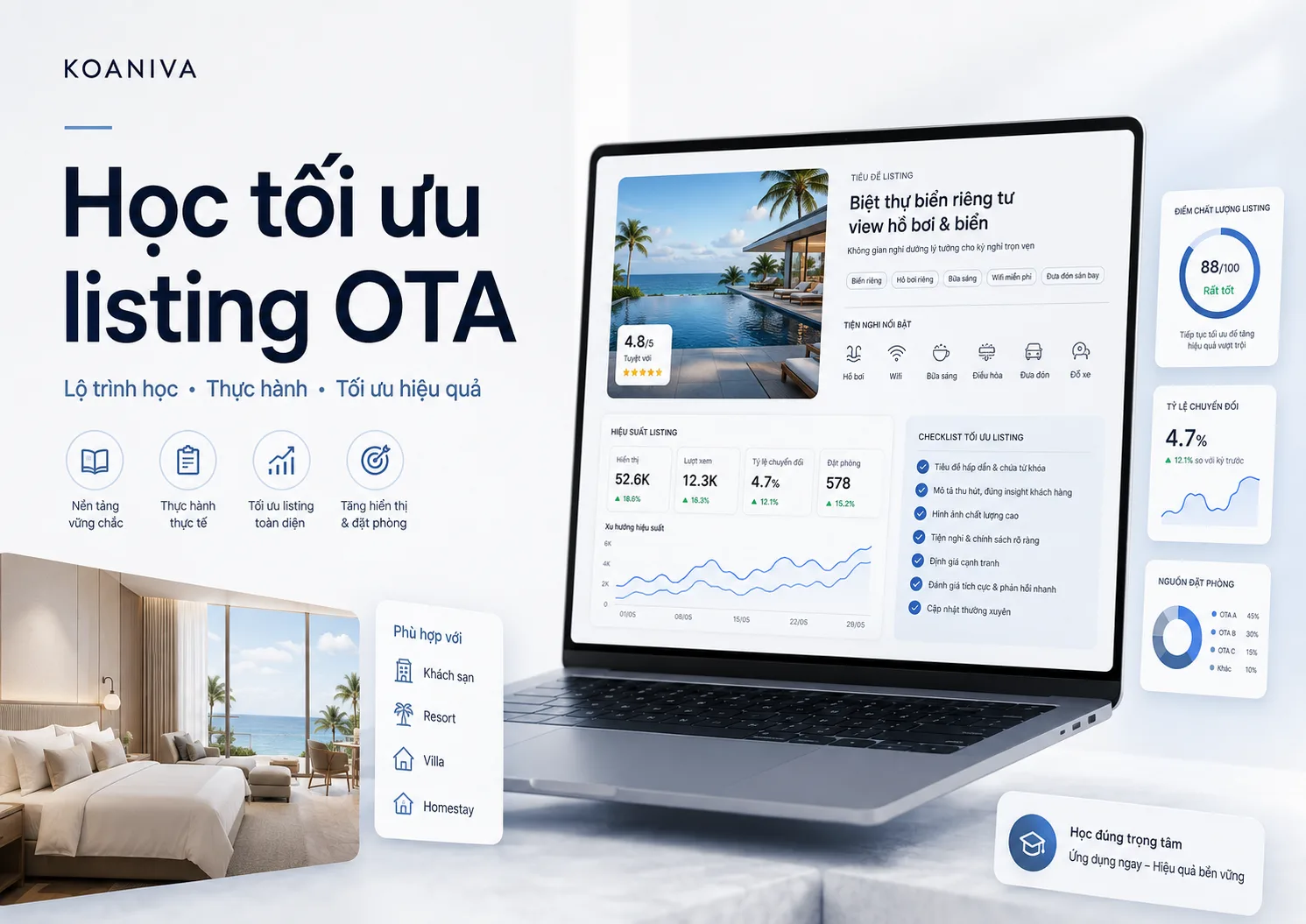 Học tối ưu listing OTA: Lộ trình từ nền tảng đến thực hành