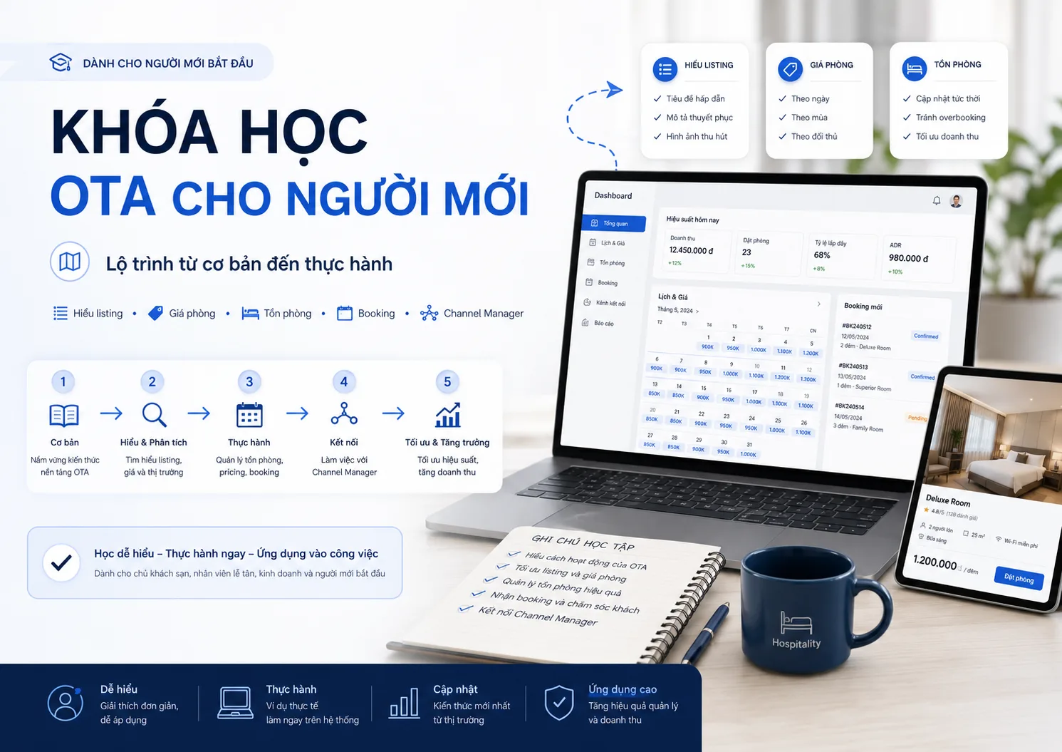 Khóa học OTA cho người mới: Lộ trình từ cơ bản đến thực hành vận hành khách sạn