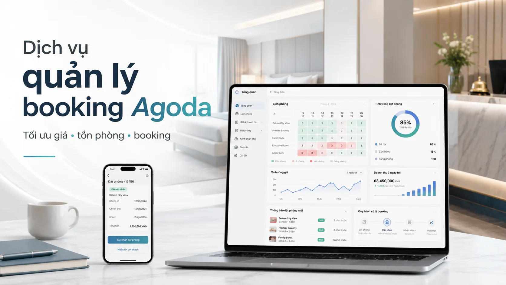 Dịch vụ quản lý booking Agoda: vận hành OTA từ giá, phòng đến đơn đặt