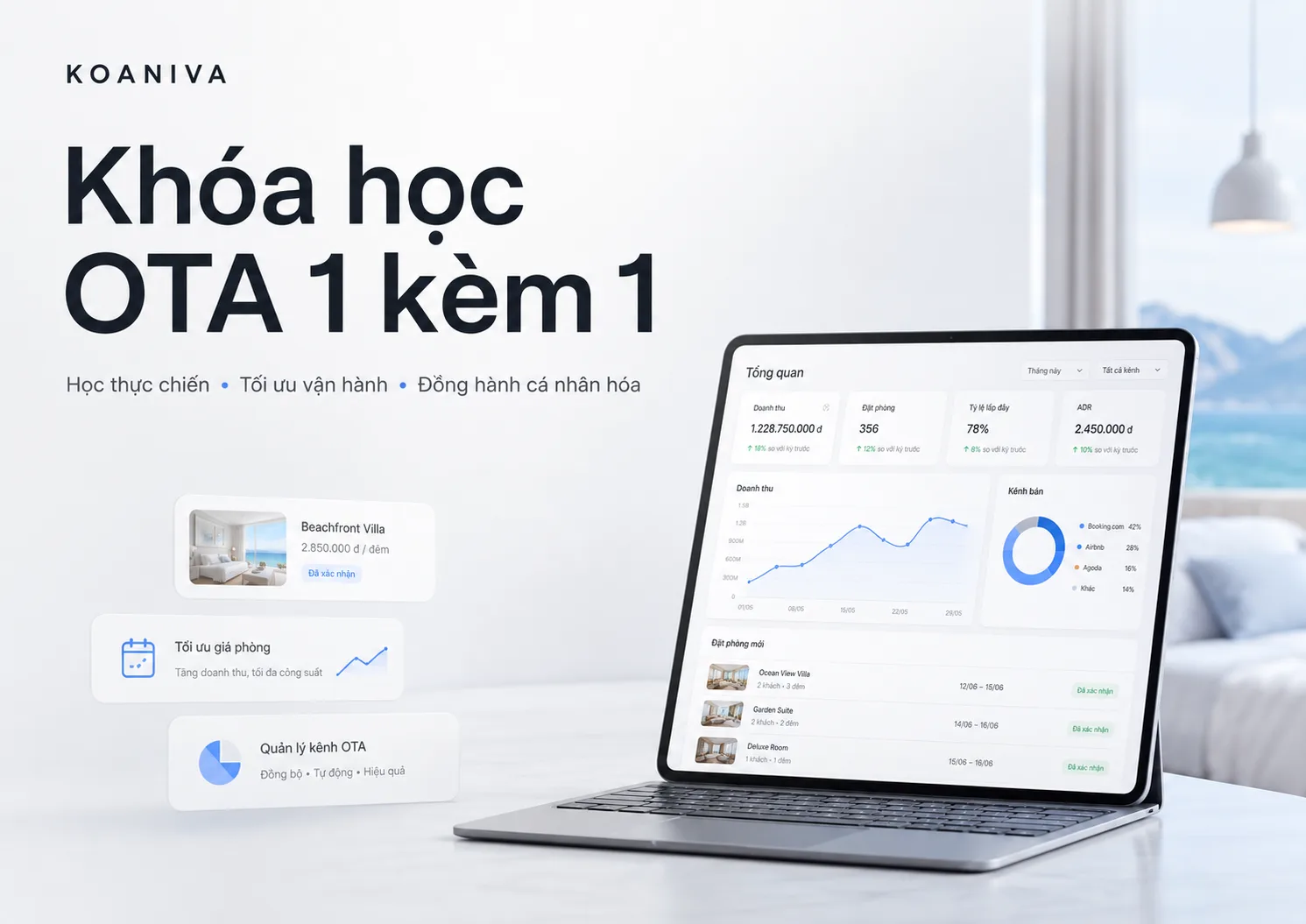 Khóa học OTA 1 kèm 1 thực chiến cho khách sạn, villa | Koaniva
