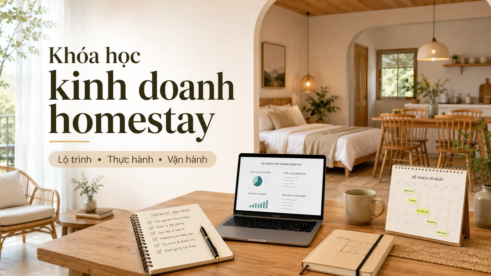 Khóa học kinh doanh homestay: Lộ trình từ nền tảng đến vận hành thực tế