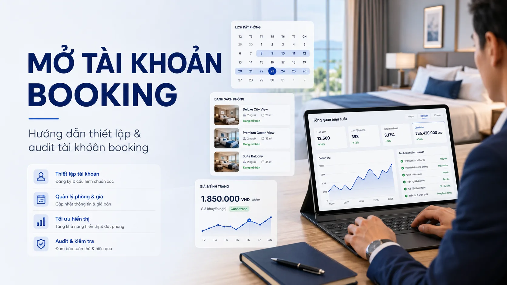 Mở tài khoản Booking: Quy trình thiết lập và audit tài khoản Booking từ đầu