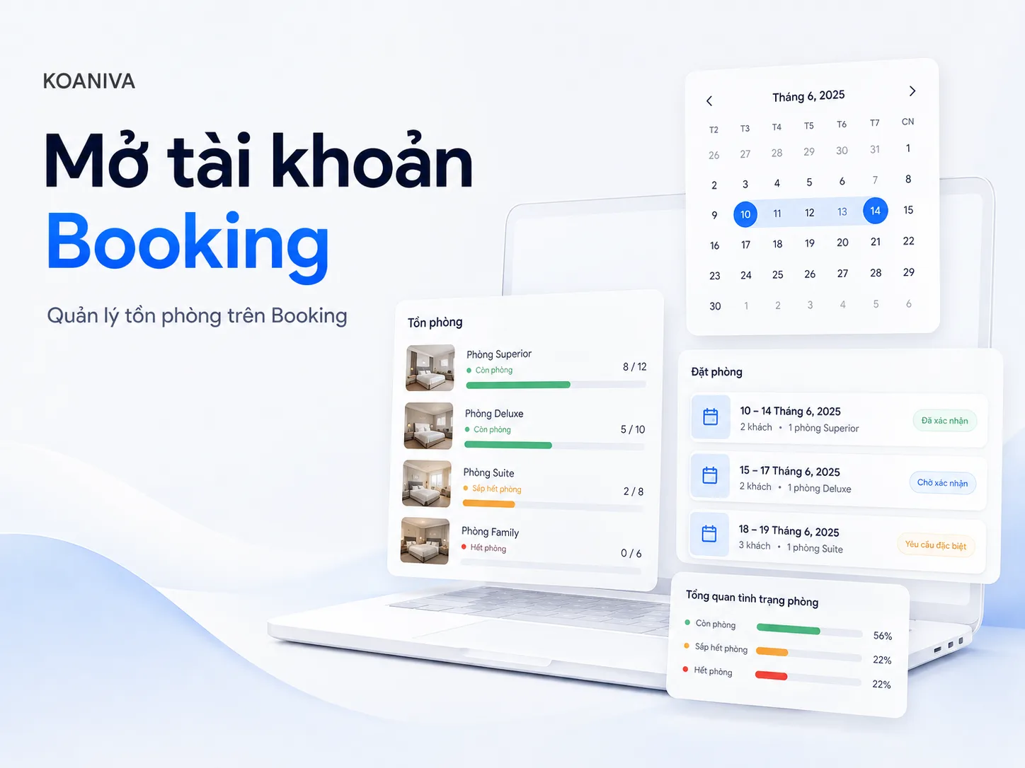 Mở tài khoản Booking: Cách quản lý tồn phòng hiệu quả, hạn chế overbooking