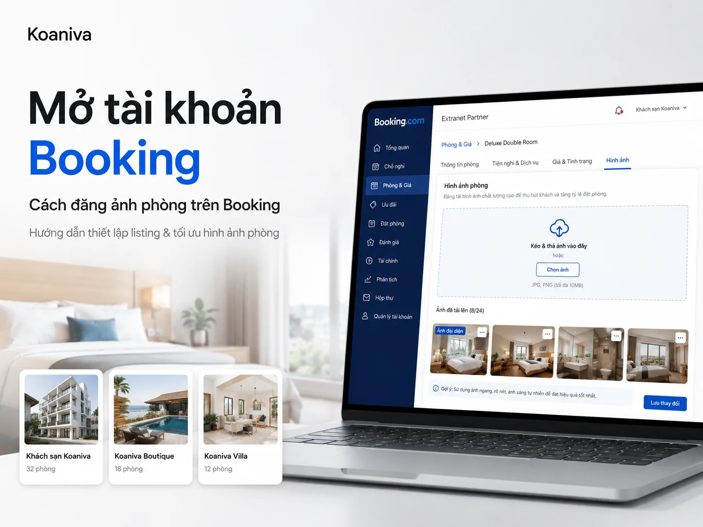 Mở tài khoản Booking & cách đăng ảnh phòng trên Booking chuẩn