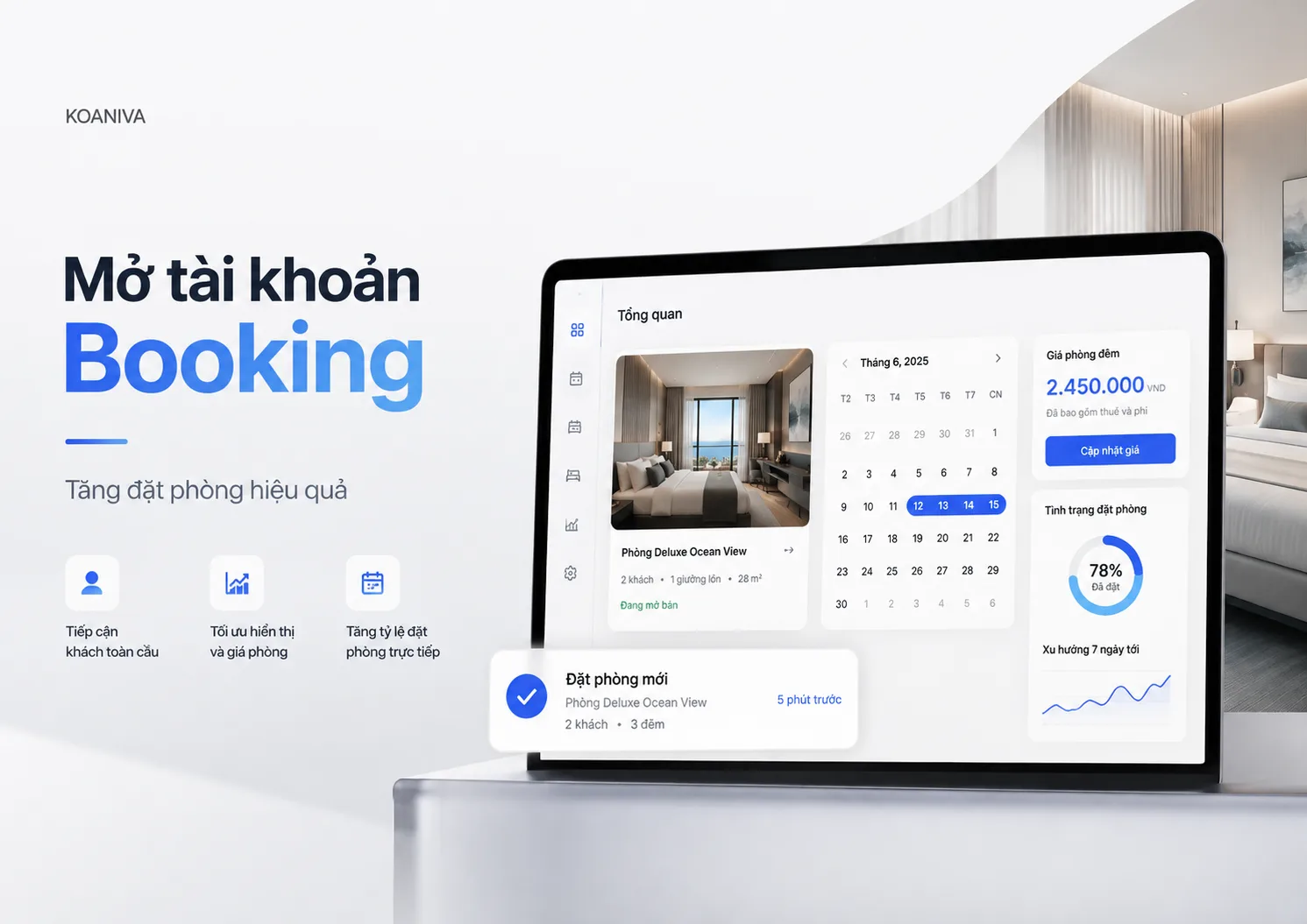 Mở tài khoản Booking và cách tăng đặt phòng hiệu quả