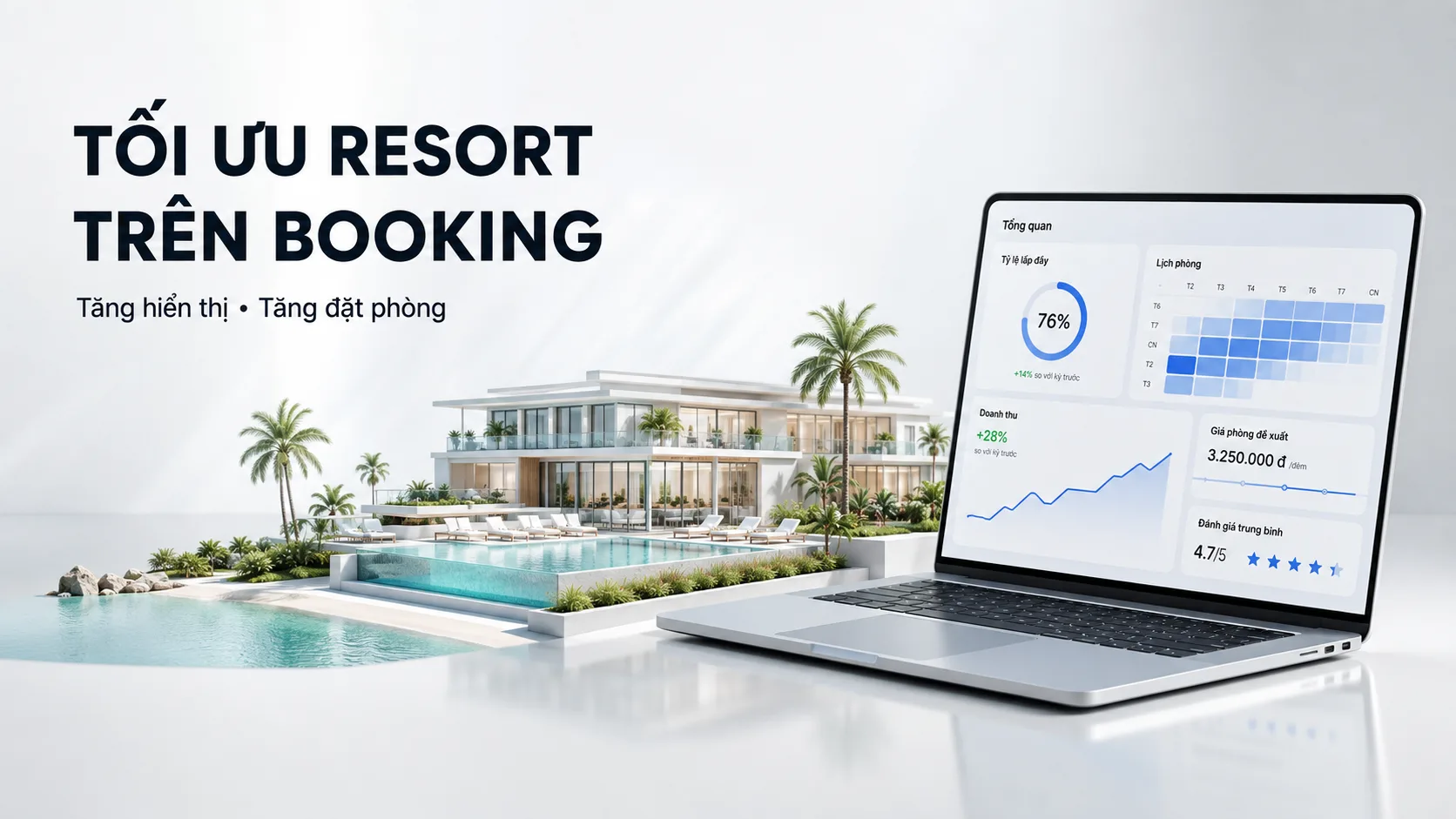 Mở tài khoản Booking và tối ưu resort trên Booking hiệu quả