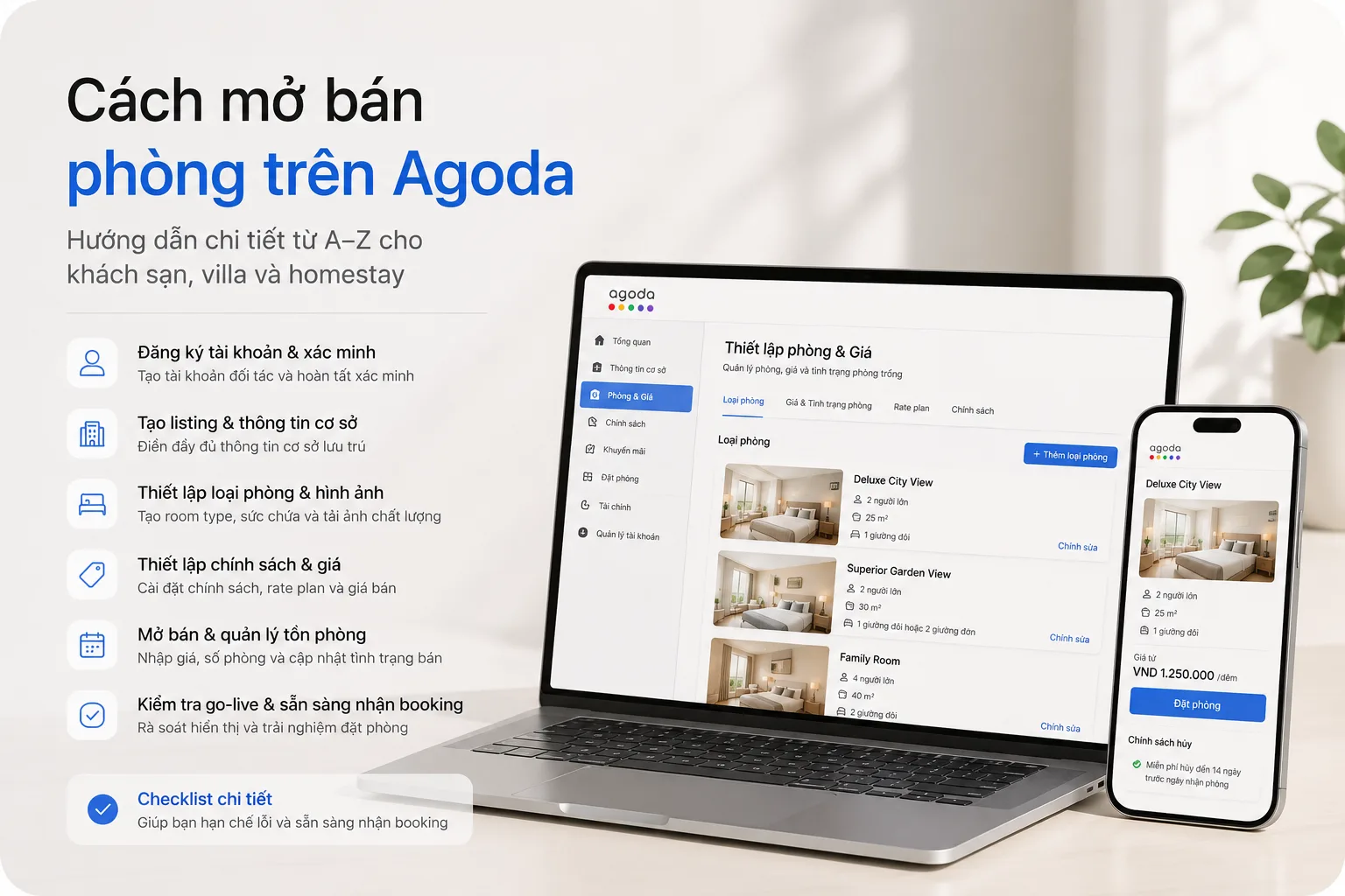 Cách mở bán phòng trên Agoda từ A–Z: Hướng dẫn chi tiết cho khách sạn, villa và homestay