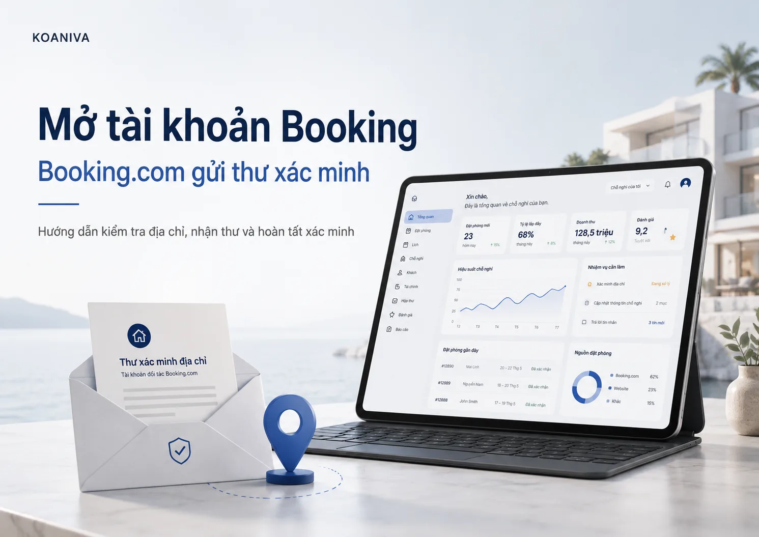 Mở tài khoản Booking: Booking.com gửi thư xác minh địa chỉ như thế nào?